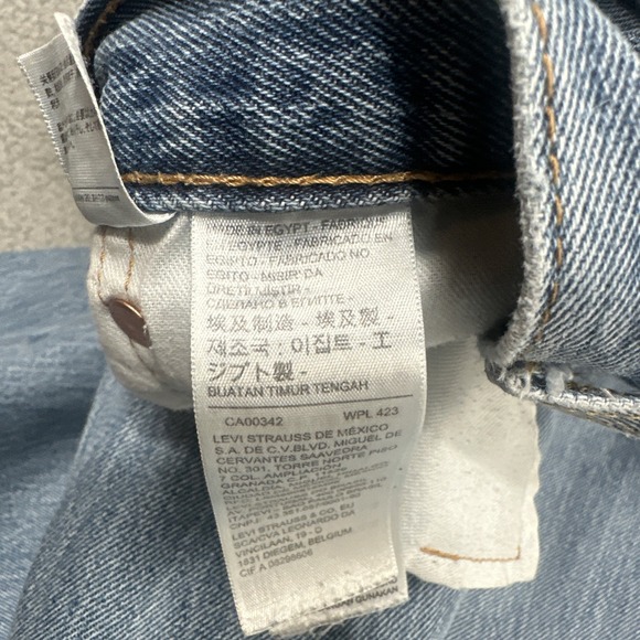 Levi's 501 Button Fly Jeans Men 42x32 Blue Straight Cowboy Preppy Western - Picture 3 of 16